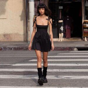 Kitteny Gency Corset Dress in Black L